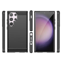Заредете изображение във визуализатора на галерията – Carbon Case for Samsung Galaxy S24 Ultra Flexible Silicone Carbon Cover - Black
