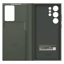 Заредете изображение във визуализатора на галерията – Samsung Smart View Wallet Case for Samsung Galaxy S23 Ultra Case with Smart Flip Window Card Wallet khaki (EF-ZS918CGEGWW)
