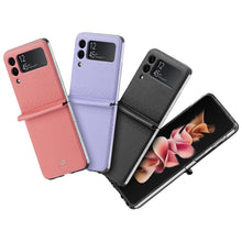 Заредете изображение във визуализатора на галерията – Dux Ducis Bril case for Samsung Galaxy Z Flip 3 cover made of ecological leather black
