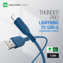 Заредете изображение във визуализатора на галерията – Amazing Thing Cable Thunder Pro CLA110MTHBU - USB to Lightning - 3,2A 1,1 metres blue
