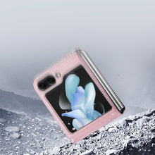 Заредете изображение във визуализатора на галерията – Samsung Galaxy Z Flip5 5G Flip Leather Case Wallet Back Cover Dux Ducis Bril - Pink
