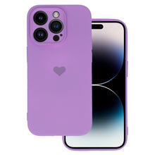 Заредете изображение във визуализатора на галерията – Vennus Silicone Heart Case for Iphone 14 Pro design 1 purple
