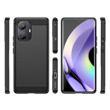 Заредете изображение във визуализатора на галерията – Carbon Case case for Realme 10 Pro+ flexible silicone carbon cover black
