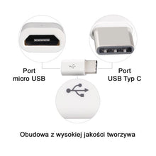 Заредете изображение във визуализатора на галерията – Micro USB to USB Type C Adapter Data Sync Charge white
