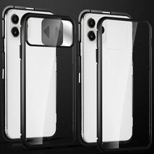 Заредете изображение във визуализатора на галерията – Wozinsky Magnetic Cam Slider Case Full Body Cover built-in front glass lens rotector for Huawei P40 black
