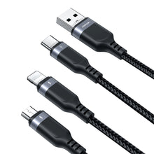 Заредете изображение във визуализатора на галерията – Joyroom Multi-Use Series 3-in-1 cable S-1T3018A18 Lightning USB-C micro USB 1.2m - black
