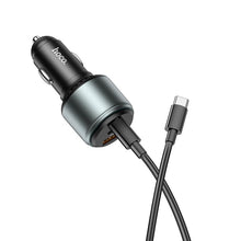 Заредете изображение във визуализатора на галерията – HOCO car charger USB QC + 2x Type C with cable Type C to Type C PD 95W Galloper NZ9 black
