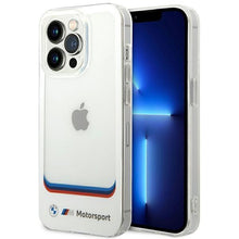 Заредете изображение във визуализатора на галерията – Case BMW BMHCP14X22HMCH iPhone 14 Pro Max 6.7" white/white Transparent Center
