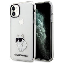 Заредете изображение във визуализатора на галерията – Karl Lagerfeld KLHCN61HNCHTCT iPhone 11 / Xr 6.1" transparent hardcase Ikonik Choupette
