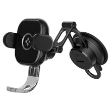Заредете изображение във визуализатора на галерията – Spigen UTS35W ONETAP UNIVERSAL WINDSHIELD &amp; DASHBOARD CAR MOUNT WIRELESS CHARGER BLACK
