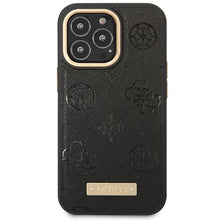 Заредете изображение във визуализатора на галерията – Guess GUHMP14XSAPSTK iPhone 14 Pro Max 6.7" black/black hardcase Peony Logo Plate MagSafe
