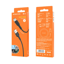 Заредете изображение във визуализатора на галерията – Borofone Cable BX30 Silicone - USB to Type C - 3A 1 metre black
