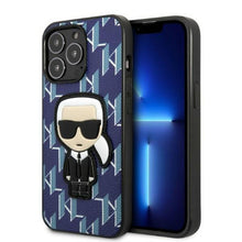 Заредете изображение във визуализатора на галерията – Karl Lagerfeld KLHCP13LPMNIKBL iPhone 13 Pro / 13 6.1" hardcase blue/blue Monogram Ikonik Patch
