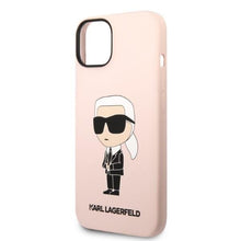 Заредете изображение във визуализатора на галерията – Karl Lagerfeld KLHMP14MSNIKBCP iPhone 14 Plus 6.7" hardcase pink/pink Silicone Ikonik Magsafe
