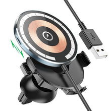 Заредете изображение във визуализатора на галерията – HOCO car holder with wireless charging automatic 15W CW42 black
