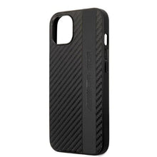 Заредете изображение във визуализатора на галерията – AMG AMHCP13MBLSCA iPhone 13 6.1" black/black hardcase Carbon Stripe&amp;Embossed
