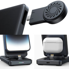 Заредете изображение във визуализатора на галерията – Joyroom JR-WQS02 iPhone AirPods Apple Watch 4in1 charging station foldable - black
