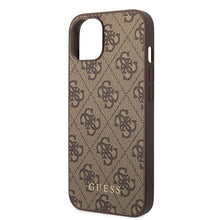 Заредете изображение във визуализатора на галерията – Guess GUHCP15MG4GFBR iPhone 15 Plus 6.7" brown/brown hard case 4G Metal Gold Logo
