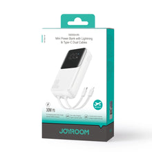 Заредете изображение във визуализатора на галерията – Mini power bank with built-in cables Joyroom JR-PBC06 30W 10000mAh - white
