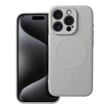 Заредете изображение във визуализатора на галерията – Silicone Mag Cover case compatible with MagSafe for IPHONE 15 PRO titanium
