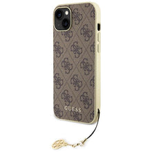 Заредете изображение във визуализатора на галерията – Guess GUHCP15SGF4GBR iPhone 15 6.1" brown/brown hardcase 4G Charms Collection

