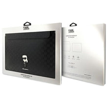 Заредете изображение във визуализатора на галерията – Original KARL LAGERFELD Laptop Sleeve Saffiano Monogram Ikonik KLCS16SAKHPKK 16 inches black
