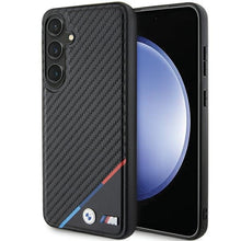 Заредете изображение във визуализатора на галерията – Original Case BMW hardcase Carbon Tricolor Line MagSafe BMHMS24M23PUDTK for Samsung Galaxy S24 Plus Black
