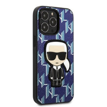 Заредете изображение във визуализатора на галерията – Karl Lagerfeld KLHCP13XPMNIKBL iPhone 13 Pro Max 6.7" hardcase blue/blue Monogram Ikonik Patch
