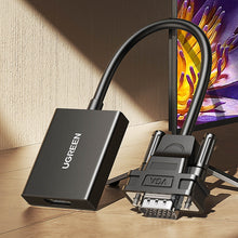 Заредете изображение във визуализатора на галерията – Ugreen cable adapter cable VGA (male) - HDMI (female) 0.15m black (CM513)
