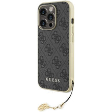 Заредете изображение във визуализатора на галерията – Guess GUHCP15LGF4GGR iPhone 15 Pro 6.1" gray/gray hardcase 4G Charms Collection
