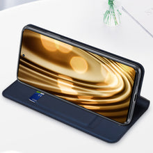 Заредете изображение във визуализатора на галерията – Dux Ducis Skin Pro case for Motorola Edge 30 Ultra flip cover card wallet stand blue

