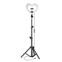 Заредете изображение във визуализатора на галерията – Led RING / Heart Stream RGB lamp 12inch with holder for mobile + tripod JM33-13
