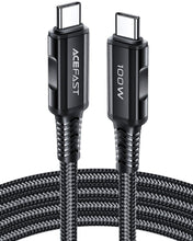 Заредете изображение във визуализатора на галерията – Acefast cable type c to type c 5a pd100w lcd c4-03 2m black
