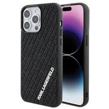 Заредете изображение във визуализатора на галерията – Original Pouch KARL LAGERFELD hardcase 3D Rubber Multi Logo KLHCP15X3DMKRLK for Iphone 15 Pro Max Black
