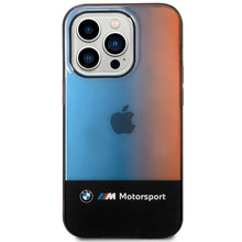 Заредете изображение във визуализатора на галерията – Case BMW BMHCP14L22HMGK iPhone 14 Pro 6.1" black/black Half Tricolor
