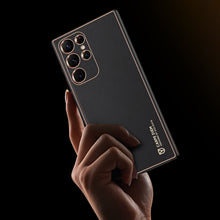 Заредете изображение във визуализатора на галерията – Dux Ducis Yolo elegant cover made of ecological leather for Samsung Galaxy S22 Ultra pink
