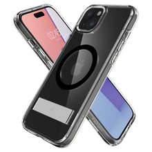 Заредете изображение във визуализатора на галерията – Spigen Ultra Hybrid S MagSafe case with stand for iPhone 15 - black
