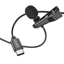 Заредете изображение във визуализатора на галерията – Borofone Lavalier microphone BFK11 Elegant Type C black
