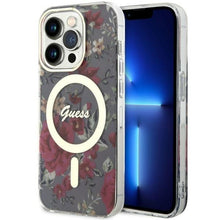 Заредете изображение във визуализатора на галерията – Guess GUHMP14LHCFWSA iPhone 14 Pro 6.1" green/khaki hardcase Flower MagSafe
