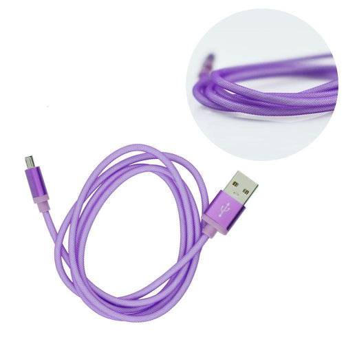 Метален usb кабел - micro usb универсален лилав - само за 14.4 лв