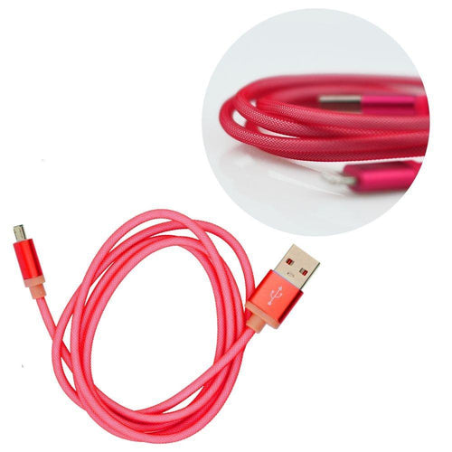 Метален usb кабел - micro usb универсален червен - само за 14.4 лв