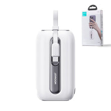 Заредете изображение във визуализатора на галерията – Joyroom powerbank 10000mAh Colorful Series 22.5W with 2 built-in USB C and Lightning cables white (JR-L012)
