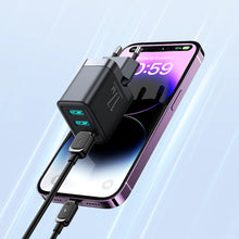 Заредете изображение във визуализатора на галерията – Joyroom JR-TCN02 3xUSB-A 12W 3.4A mains charger - black
