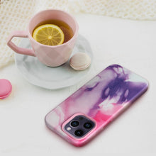 Заредете изображение във визуализатора на галерията – Leather Mag Cover for IPHONE 11 purple splash
