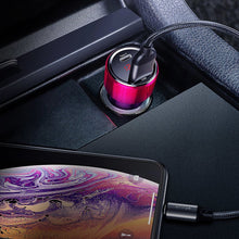 Заредете изображение във визуализатора на галерията – Baseus Magic Series Dual QC Car Charger with digital display 2x USB QC3.0 45W 6A Red (CCMLC20A-09) - TopMag
