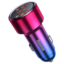Заредете изображение във визуализатора на галерията – Baseus Magic Series Dual QC Car Charger with digital display 2x USB QC3.0 45W 6A Red (CCMLC20A-09) - TopMag
