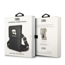 Заредете изображение във визуализатора на галерията – Universal bag for mobile Karl Lagerfeld KLWBSAKHPK (KH Metal / black)
