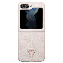 Заредете изображение във визуализатора на галерията – Original Case GUESS - hardcase Leather 4G Triangle Strass GUHCZF5P4TDPP  for Samsun Galaxy Z Flip 5 Pink
