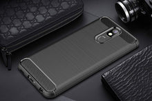 Заредете изображение във визуализатора на галерията – Carbon Case Flexible Cover TPU Case for LG K40 X420 black - TopMag
