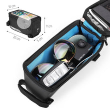 Заредете изображение във визуализатора на галерията – Wozinsky frame bike bag phone cover up to 6.5 inch 1l black (WBB6BK) - TopMag
